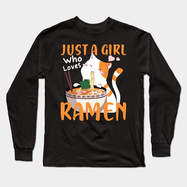 Love Kawaii Ramen Noodle Soup Cat Japan Gift Long Sleeve T-Shirt by Shirtglueck